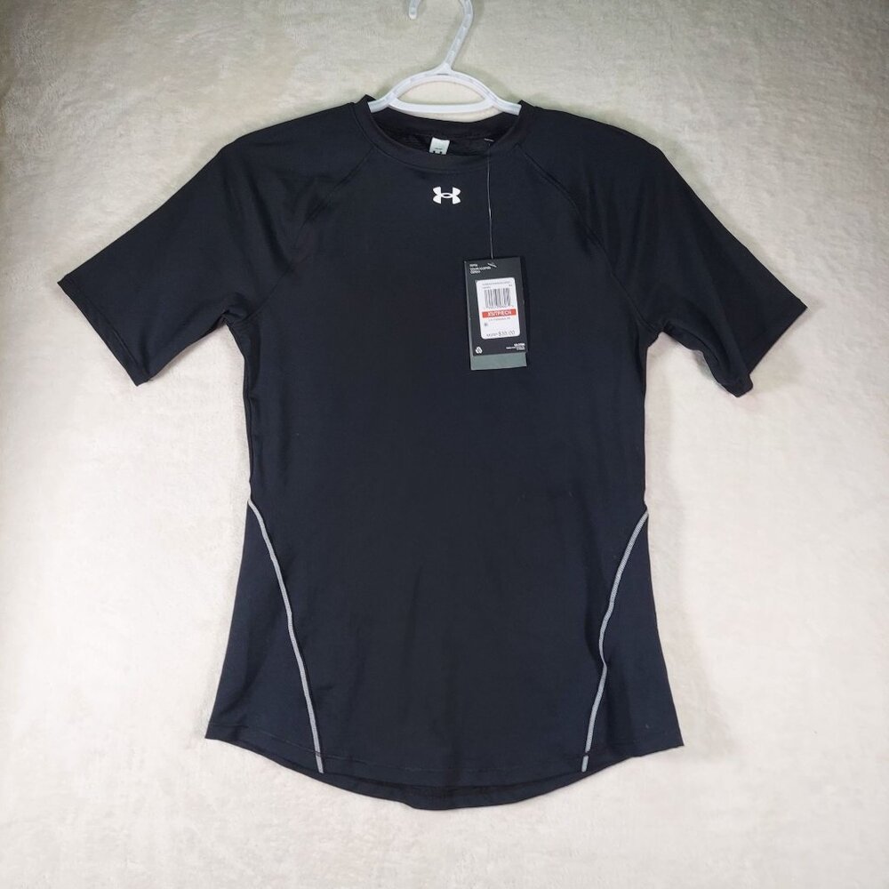 Under Amour HydraFuse Short Sleeve Fitted Black Top Women’s Size XS